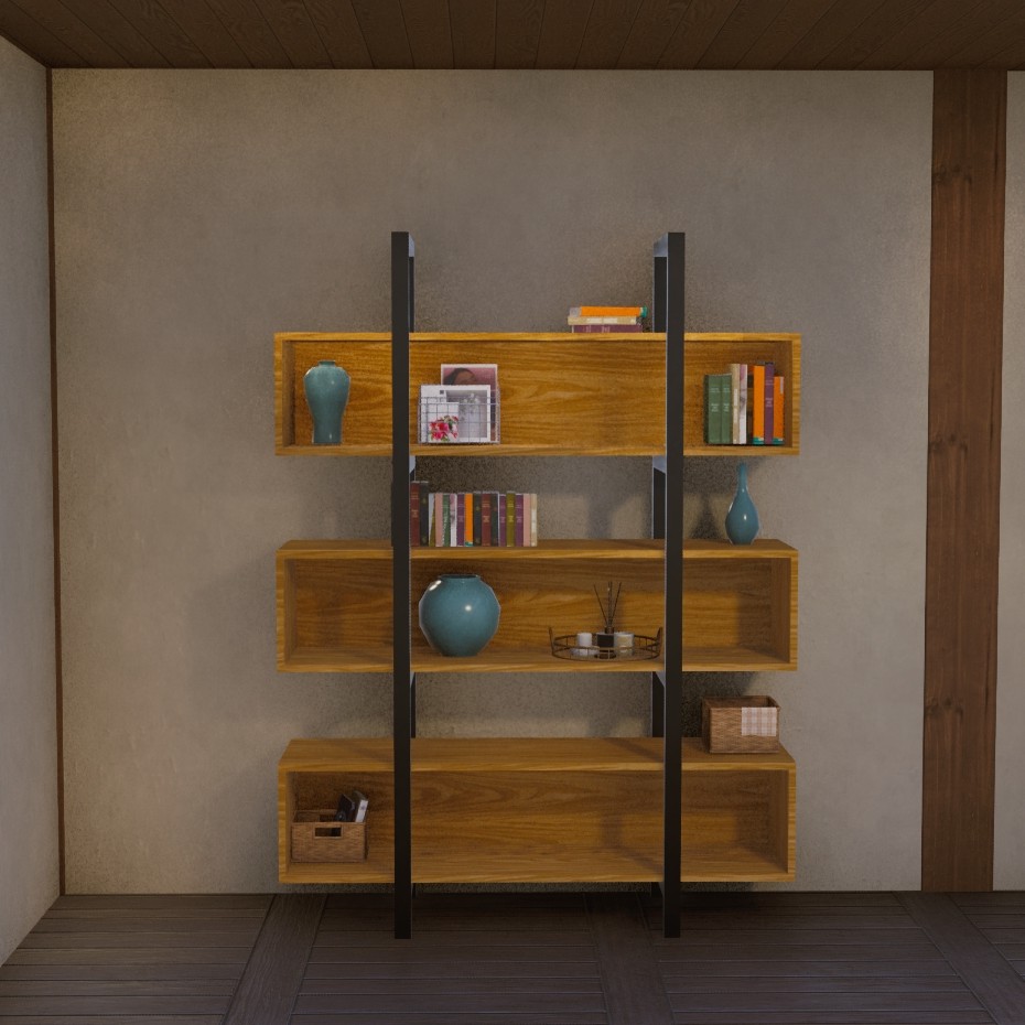 Steel Frame - Wooden Shelf
